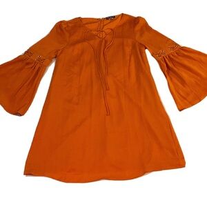VENUS Orange Dress Boho Hippie Mod Bell Sleeves Woman Size 3X